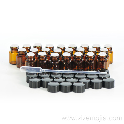 Small essential oil amber sample glass bottle 2ml